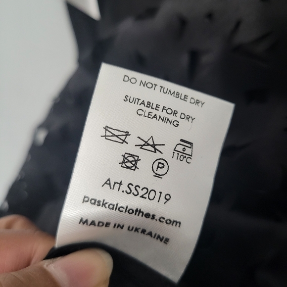 Paskal Black Short Sleeve Dress with Laser Cut Details NWT - Picture 14 of 14